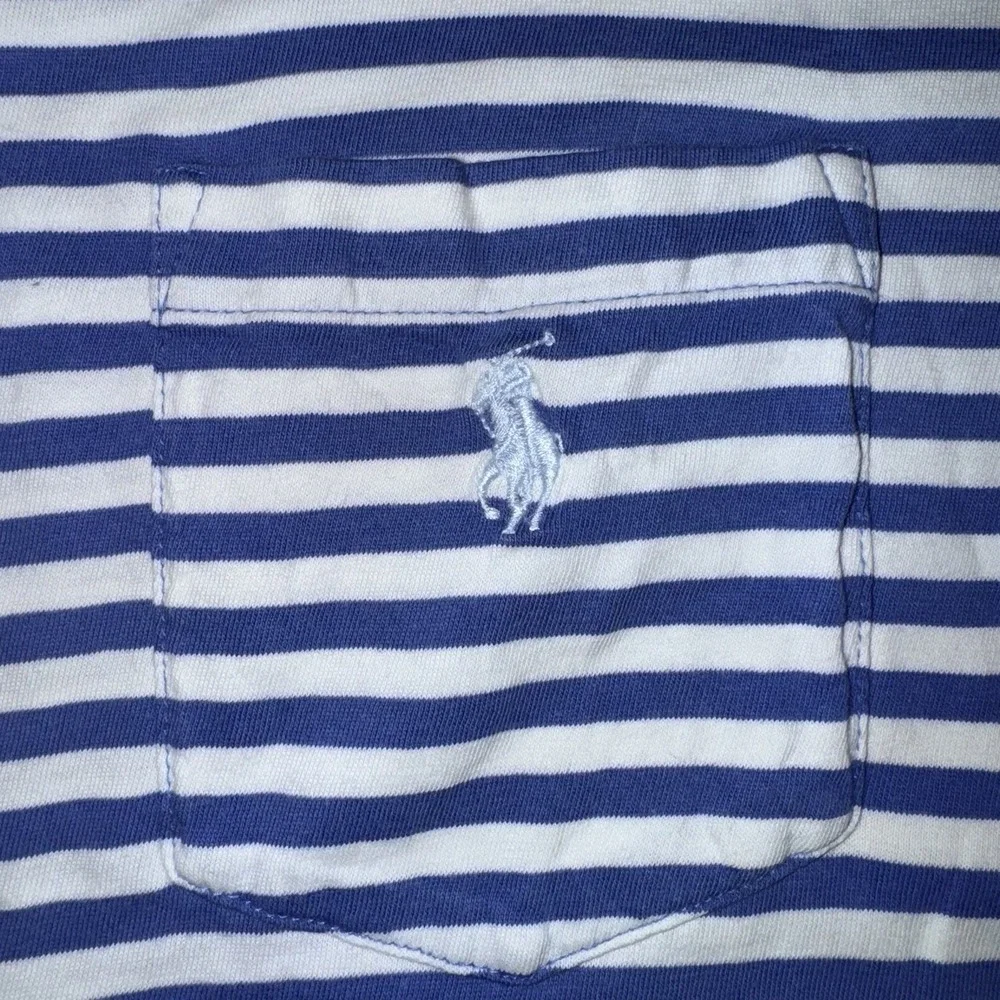 Polo Ralph Lauren Blue Label Men's Blue & white Striped Golf Preppy polo XL